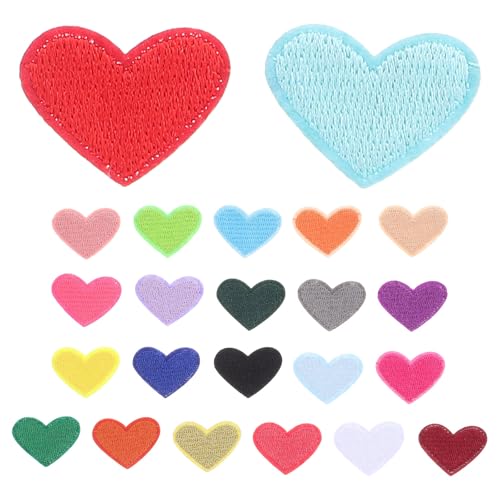 Lurrose 93 Herz-Patches: Gestickte Stoffapplikationen zum Aufbügeln für selbstgemachte Kleidungsreparaturen – Dekorative Valentinstags-Patches für Jacken, Rucksäcke und Jeans von Lurrose