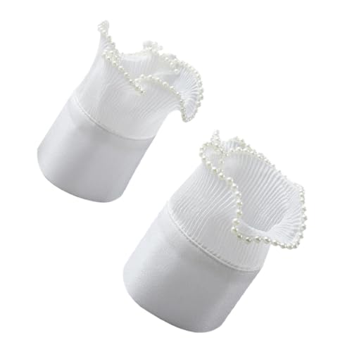 Lurrose Abnehmbare Spitzen handgelenkmanschetten mit Perlen Romantische Fake ärmel für Damen Vielseitiges Brautkleid accessoire Geeignet für Partys Cosplay Hochzeiten und Festliche von Lurrose