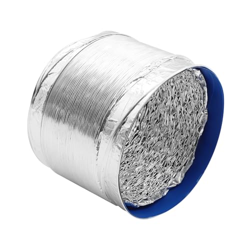 Lurrose Aluminium Folienkanal Schlauch für Lüftungsventilatoren Hochtemperaturbeständiger Abluftschlauch mit Durchmesser für Hvac Anwendungen Küchen Bädern und Gewächshäusern Silber von Lurrose