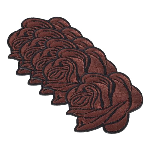 Lurrose Applikationen mit Rosenblüten 5 Stück Zum Aufnähen Bestickte Flicken Zum Aufbügeln Dekorative Flicken für Kleidung Stoffflicken Zum Ausbessern von Lurrose