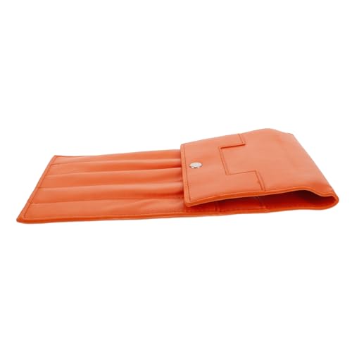Lurrose Aufbewahrungstasche für Nadeln häkeln Fall kreisförmig Stricken stricknadeln etui Stricknadeletui strickzubehör Nähwerkzeugtasche bedrucken Pullover-Nadel-Organizer Leder Orange von Lurrose