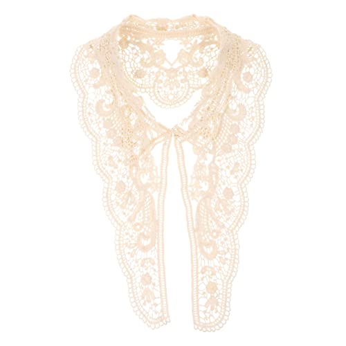 Lurrose Baumwollfaden Spitzenkragen DIY Bestickter Spitzenkragen Vintage Stil Stickkragen für Damen Verzierungen zum Aufnähen und Basteln von Lurrose