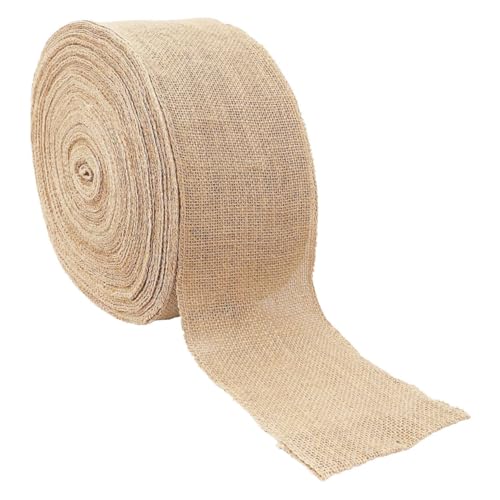 Lurrose Breites Juteband mit Verstärktem Rand Robustes Sackleinenband für Blumensträuße Herbst und Hochzeitsdekoration Vielseitig Zuschneidbar für Diy Bastelprojekte und Partydeko von Lurrose