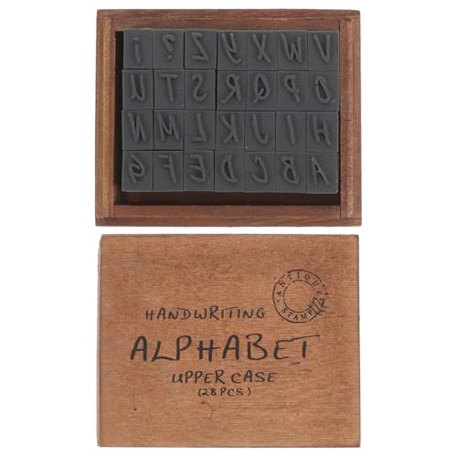 Lurrose Buchstabenstempel Für Ton Alphabet-Stempel-Set Vintage-Holzstempel-Set Mit Gummi-Buchstaben Und Aufbewahrungsbox Für Heimwerker Scrapbooking Planer Fotoalbum Kartenherstellung Lurrose Buchstabenstempel Für Ton Alphabet-Stempel-Set Vintage-Holzstempel-Set Mit Gummi-Buchstaben Und Aufbewahrungsbox Für Heimwerker Scrapbooking Planer Fotoalbum Kartenherstellung von Lurrose
