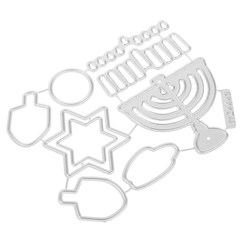 Lurrose Chanukka-Schneideschablonen Und Cutter Kartenschablonen Das Schneiden Die hanukkah dekoration Stanzformen aus Metall DIY Bastelschablone Stahl mit hohem Kohlenstoffgehalt Silver von Lurrose