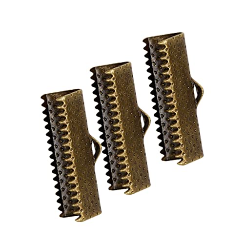 Lurrose Crimp-bandenden 100 Stück Plattierte Metallverschlüsse Kordelenden Strukturierte Crimp-endklemmen Zubehör Zur Schmuckherstellung Zufällige Farbe von Lurrose