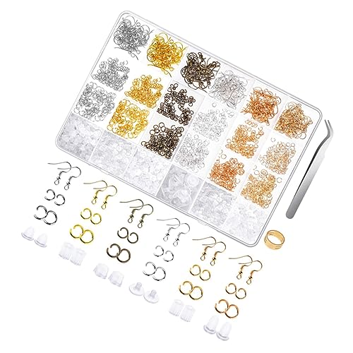 Lurrose DIY Schmuckzubehör Set Ohrring Leder Ohrhaken Ohrclips mit Karabinerverschluss für Ohrschmuckherstellung Langlebig und Vielseitig für Kreative DIY Bastelprojekte von Lurrose