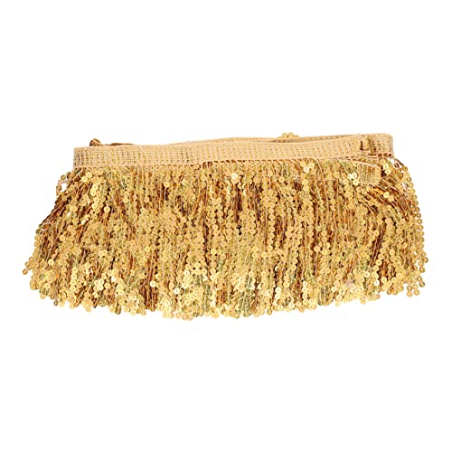 Lurrose Dekorative Pailletten Fransenborte für Latein Dance Kostüme Hochwertige Nähborte mit Glitzer für Diy Kleidung Heimdekoration und Partys Langlebig und Pflegeleicht von Lurrose