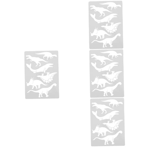 Lurrose Dinosaurier-Zeichnungsvorlage Dinosaurier-Ornamente Dinosaurier-Schablonen Party dino bastelset Vorlage für Tiermalerei Klassenzimmer Schablonen DIY bemalte Werkzeuge Plastik Weiß von Lurrose