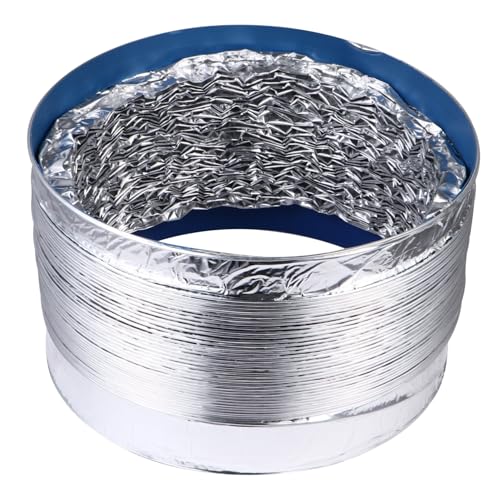 Lurrose Doppelschichtiger Teleskop Kanaltrockner Entlüftungsschlauch Flexibler Luftkanal Luftschlauch Küchenzubehör Silberne Aluminiumfolie von Lurrose