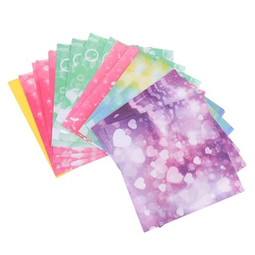 Lurrose Doppelseitiges Origami Faltpapier Buntes Quadratisches Bastelpapier mit Sternenhimmel motiv Umweltfreundlich und Vielseitig für DIY Kunst Partydekoration und Schulprojekte von Lurrose