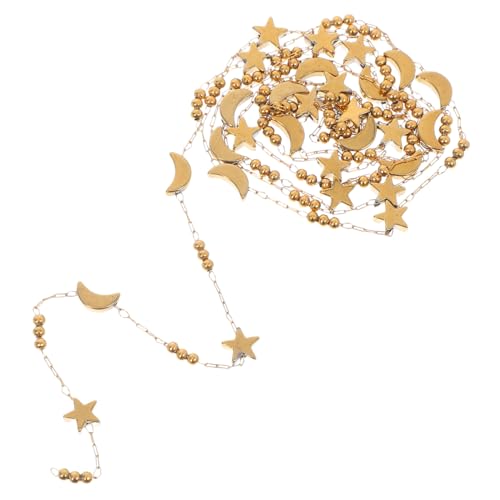 Lurrose Edelstahl Schmuckkette mit Mond Stern elementen Langlebige DIY Kettenzubehör für Halskette Armband Fußkette Vergoldet Rostfrei für Tägliches Tragen und Bastelprojekte von Lurrose