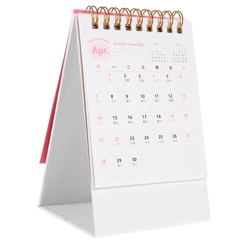 Lurrose Einrichtungsdekor persönlicher kalender z office schreibtischdeko Stehender Flip-Kalender Bürodekor für staffelei dekoration kleiner Kalender Schreibtischkalender Papier Rosa von Lurrose