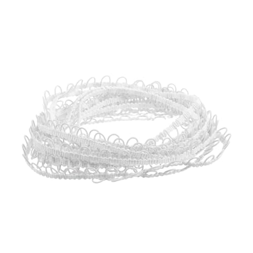 Lurrose Elastisches Schleifenband mit wellenförmigen Mustern Weiße Dekorative Knopfriegel spitze für DIY Bastelarbeiten Nähverzierung Vielseitiges Schmuckband für Mode und Kleidung von Lurrose