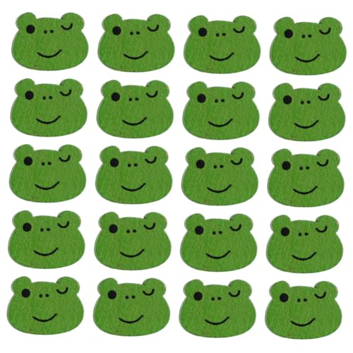 Lurrose 50 Stück Froschmuster Nähknöpfe Für Kinder Holztierknöpfe Dekorative Knöpfe von Lurrose