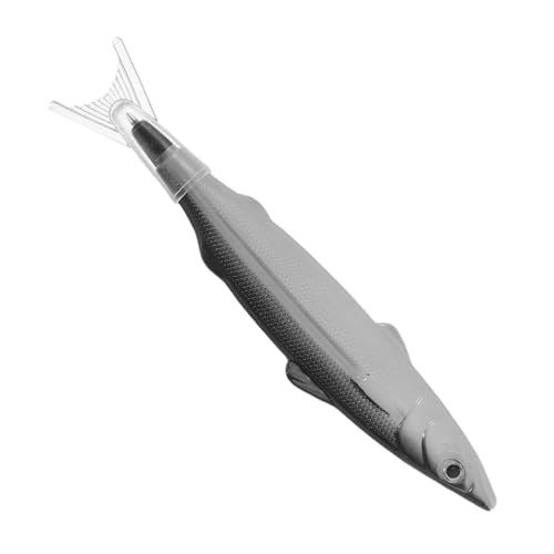 Lurrose Fischballstift kreativer Fischballpoint Pen Fischschreibstift Zubehör für Angelpartys Fisch Neuheit Stift Fisch Kugelschreiber Tierform Stift Fischhilfe Cartoon-Stifte Plastik Grey von Lurrose