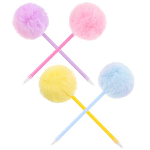 Lurrose Flauschige Kugelschreiber, niedliche Plüschstifte, Geschenk für Büro, Schule, Schreibwaren, Kinder, Frauen, Mädchen, Kollegen, 4 Stück von Lurrose