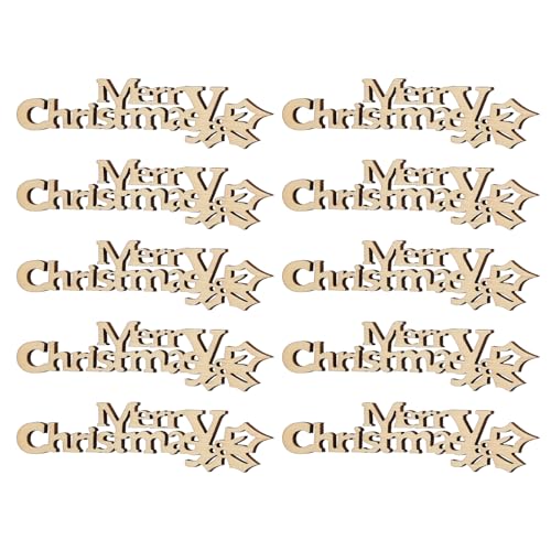 Lurrose Frohe Weihnachten Holzausschnitt: 20 Stück unlackierte Holzscheiben – blanko Weihnachtsbaum hängende Ornament für DIY Scrapbooking Nähen Handwerk von Lurrose
