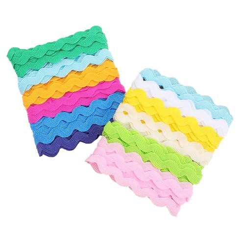 Lurrose 8mm Wellenrand Borte 6 Farben S Form Stoff Spitze Für DIY Kleidung Dekorationen Taschen Und Nähen 6 Yards Je 1 Rolle Farbe 1 Und 2 von Lurrose