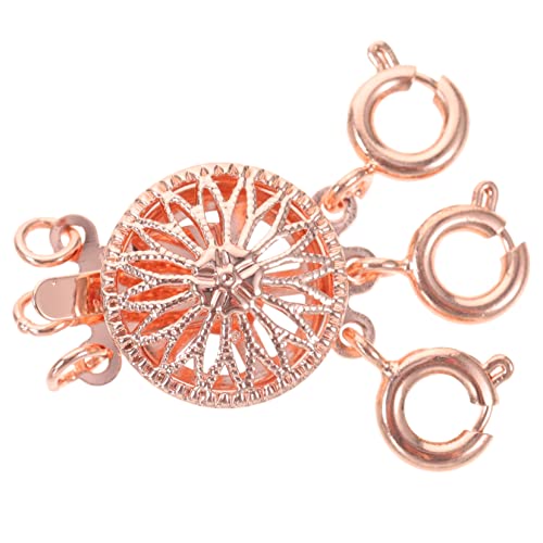 Lurrose Halskette Mit Mehrschichtiger Schnalle Anhängerverschluss Perle Verschlüsse Schließungen Halskette Clipverschluss Doppelter Kettenverschluss Schmuck Verschluss Kupfer Rose Gold von Lurrose