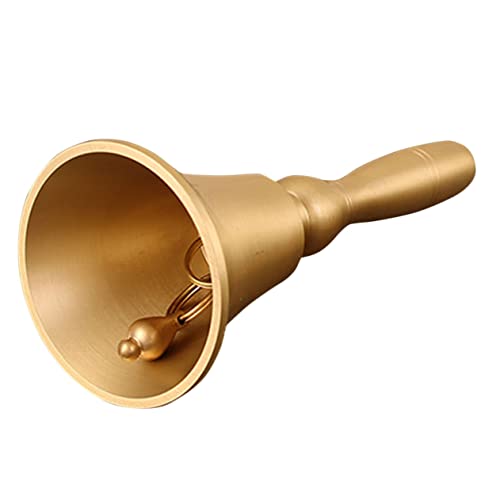 Lurrose Handglocke Kupfer mit Griff Lautes Klingeln Klassische Service Rufglocke für Restaurant Schule Spiel und Senioren Robuste Handklingel für Aufmerksamkeitsruf von Lurrose