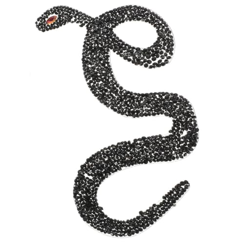 Lurrose Heiße Diamantaufkleber der Schlange Zurück Halloween Name Schlangen-Patch Reparatur repair patch fix patch kleider Rückennähen von Patches gestickte Aufnäher reparieren Harz Black von Lurrose