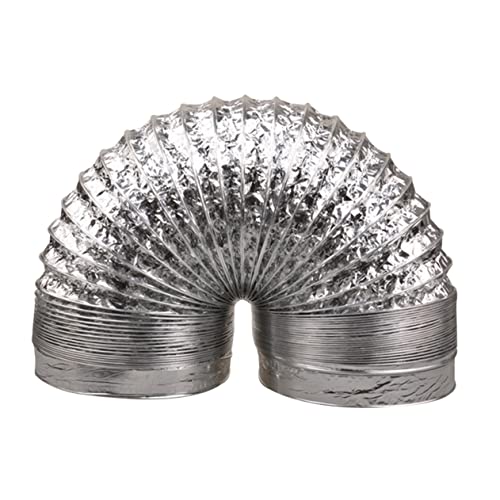 Lurrose Hochtemperaturbeständiger Aluminium Flexschlauch für Hvac Ventilation für Küchen Badezimmer Gewächshäuser und Klimaanlagen Silber von Lurrose