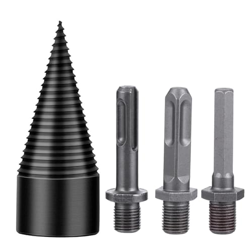 Lurrose Holzhacker Treiber Schaft Holzbearbeitung Pflicht holzspaltbohrer power tools energiespar Holzspaltaxt bohrschrauber Bohrer für Holzarbeiter Brennholzspalter Stahl Black von Lurrose
