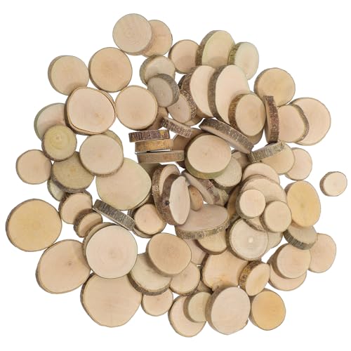 Lurrose Holzscheiben Zum Basteln: 100 Kleine Holzstücke – 1 5–3 Cm Große Kleine Baumscheiben – Runde Holzscheiben Für Hochzeitsfeiern Heimwerkerarbeiten Heimdekoration von Lurrose