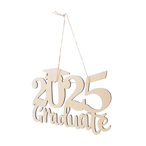 Lurrose Holzschild Zum Schulabschluss, Holzschild „2025“, Abschlusssaison, Türschild Zum Aufhängen Für Abschlussfeier-dekorationen, Fotoautomaten-dekorationen von Lurrose