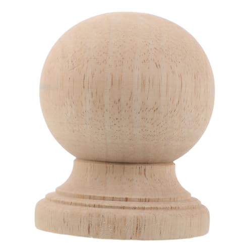 Lurrose Massive Holzdekorationssäulen Treppenfinialdekoration DIY Möbel Topper Vintage Finial Decoration rustikales DIY -Möbelfinial hölzerne Finial Toper unfertige Lampenfinial Beige von Lurrose