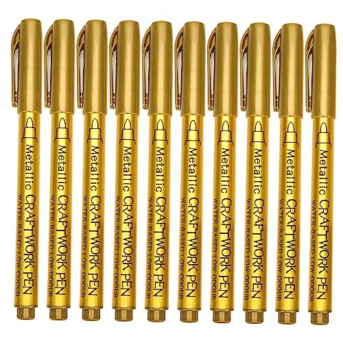 Lurrose Metallic-lackstifte – 10-teiliges Marker-set Tintenstifte Mit Feiner Spitze Für Holz Glas Und Stoff von Lurrose