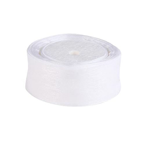 Lurrose Organza Ribbon Weiß Breites Geschenkband für Dekoration Festlichkeiten und Bastelprojekte Elegant und Vielseitig Einsetzbar von Lurrose