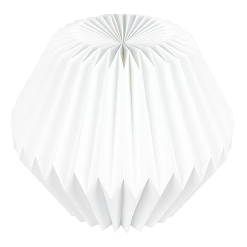 Lurrose Papier-Origami-Lampenschirm, weiß: Papier-Lampenschirm für LED-Licht, Hochzeit, Geburtstag, Party, Dekoration, Taillentrommel-Stil von Lurrose