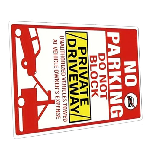Lurrose Parkverbotsaufkleber Wird Abgeschleppt Parkschild Warnaufkleber Parkverbotsschilder Auffahrt Parkverstoßaufkleber Lustige Vorsichtsaufkleber Warnetikett Pvc von Lurrose