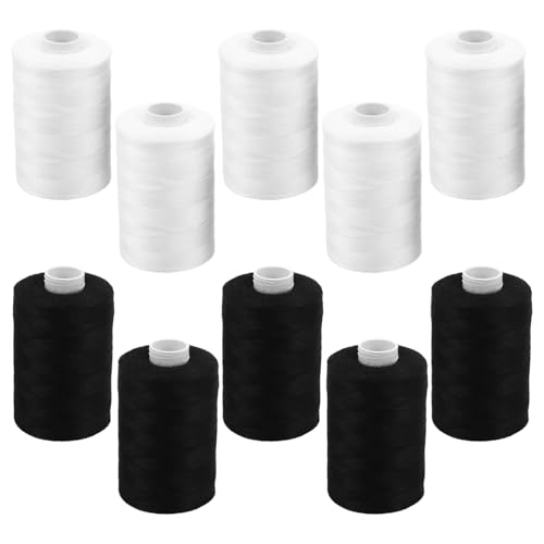 Lurrose Polyesterfaden in Schwarz und Weiß für Handnähen und Quilten Hochwertige Nähmaschine Zubehör mit Langlebiger von Lurrose
