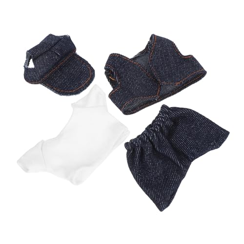 Lurrose Puppenkleidung Set für Plüschtiere Teilig mit T Shirt Hose Weste Hut Weiche Sichere Stoffe Vielseitige Kombinationsmöglichkeiten für Interaktives Kinderspiel von Lurrose