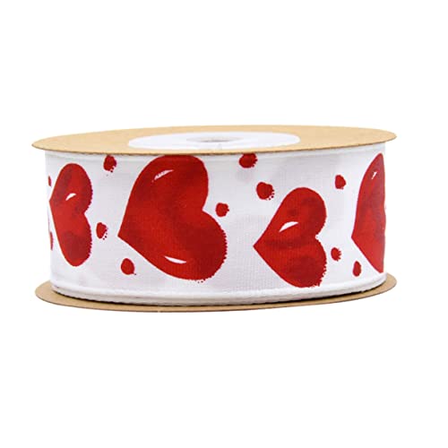 Lurrose Rotes Polyester DIY Ribbon mit Herzmuster Dekoratives Band für Hochzeiten Geburtstage und Kreative Bastelprojekte Langlebig und Wiederverwendbar zum Verpacken von Geschenken und Lurrose Rotes Polyester DIY Ribbon mit Herzmuster Dekoratives Band für Hochzeiten Geburtstage und Kreative Bastelprojekte Langlebig und Wiederverwendbar zum Verpacken von Geschenken und von Lurrose