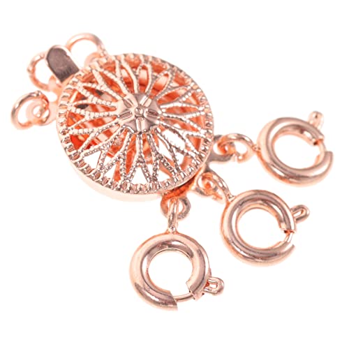 Lurrose Schichten Halskettenverschluss für Damen Sonnenblumen Design Rosegold Ring Clasp für Mehrlagige Ketten und Diy Schmuck Langlebig und von Lurrose