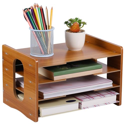 Lurrose Schreibtisch Organizer aus Holz Lagiger Dokumentenablage für Büro und Zuhause Vielseitiger Papier Organizer für Bücher und Platzsparendes Design Kirschholzoptik Lurrose Schreibtisch Organizer aus Holz Lagiger Dokumentenablage für Büro und Zuhause Vielseitiger Papier Organizer für Bücher und Platzsparendes Design Kirschholzoptik von Lurrose