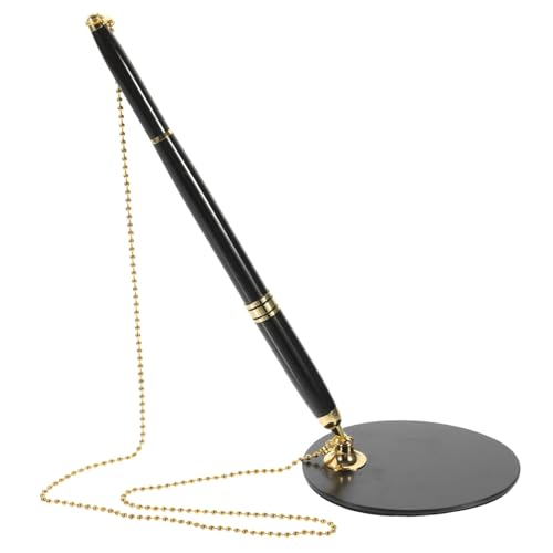 Lurrose Sicherer Multifunktions Schreibtischstift mit Kette und Halterung Schnelltrocknender Kugelschreiber aus Abs und für Büro Bank und Thekenservice Praktische Tischbefestigung Schwarz Lurrose Sicherer Multifunktions Schreibtischstift mit Kette und Halterung Schnelltrocknender Kugelschreiber aus Abs und für Büro Bank und Thekenservice Praktische Tischbefestigung Schwarz von Lurrose