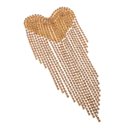 Lurrose Strass-aufnäher Mit Herz-design Zum Aufnähen Für Kleidung, Perlenapplikation Mit Quaste, Ideal Für Partys, Hochzeiten Und Bühnenauftritte von Lurrose