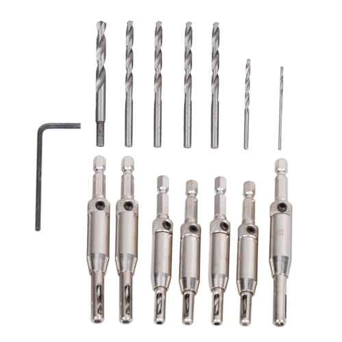 Lurrose Teiliges Bohrer Set mit Sechskant Schaft Holzbohrer mit Senkfunktion Vielseitig für Holzplatten MDF Sperrholz und Kunststoff Inklusive Bohrern und Schraubenschlüssel Robust und von Lurrose