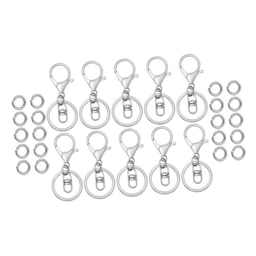 Lurrose Teiliges DIY Schlüsselring Zubehör mit Robustem Rostfreiem Karabinerhaken und Offenen Ringen Langlebig Leicht Verschleißfest für Schlüsselanhänger und Bastelprojekte Lurrose Teiliges DIY Schlüsselring Zubehör mit Robustem Rostfreiem Karabinerhaken und Offenen Ringen Langlebig Leicht Verschleißfest für Schlüsselanhänger und Bastelprojekte von Lurrose