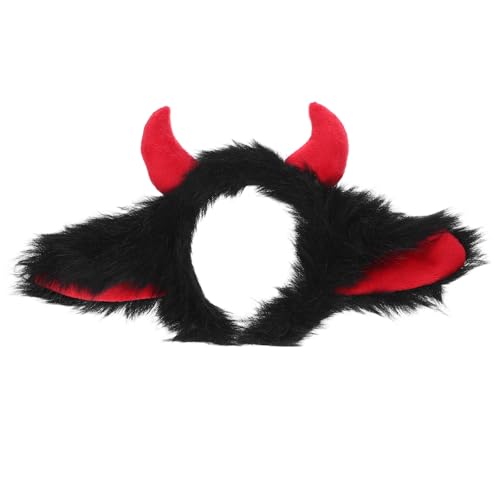 Lurrose Teufelshörner-Stirnband: Halloween-Party, Kuhhörner, Haar-Accessoires, gruseliges Cosplay-Kostüm, Kopfbedeckung für Frauen und Mädchen, Schwarz und Rot Lurrose Teufelshörner-Stirnband: Halloween-Party, Kuhhörner, Haar-Accessoires, gruseliges Cosplay-Kostüm, Kopfbedeckung für Frauen und Mädchen, Schwarz und Rot von Lurrose