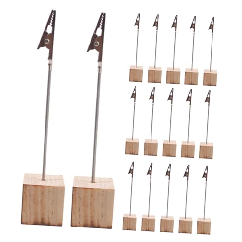 Lurrose Tischnummernhalter, 24 Stück: Namens-, Tischkartenhalter, Memo-clip, Ständer, Foto-, Bilder-, Karten-, Papier-, clip (hellgelb) von Lurrose