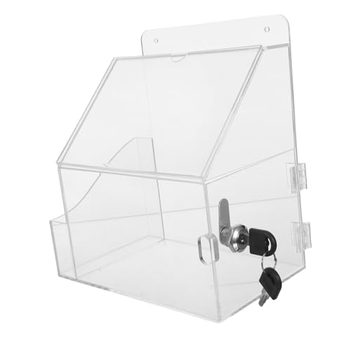 Lurrose Transparente Acrylspendenbox mit Schloss Vielseitige Wahlurne für Spenden Vorschläge Abstimmungen Stabil für Büro Charity und Events von Lurrose