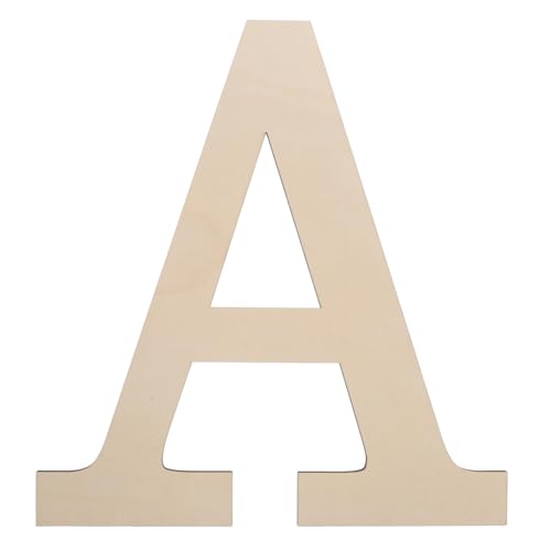 Lurrose Unlackierter Holzbuchstabe A zum Aufhängen Blanko Holzdeko für Wand Diy Riesengroßer Buchstabe für Party Hochzeit Rustikale Haus und Event Dekoration von Lurrose