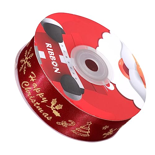 Lurrose Weihnachtsband Dekorationen Party die wickeln Herstellung für geschenkband ribbon Weihnachtsgeist bandfeile Geschenkbänder ein Verpackungsband Wickelband Polyester rot von Lurrose
