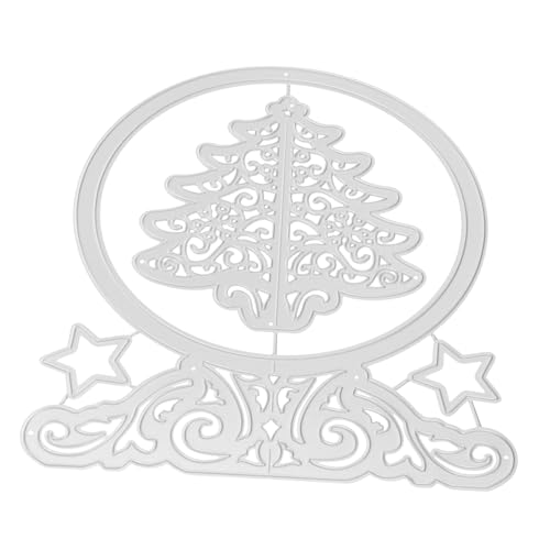 Lurrose Weihnachtsbaum stirbt Schneiden Stanzungen drinnen Dekoration roter weihnachtsbaum Stanzformen für zu Hause Schablone zum Stanzen handwerkliches Werkzeug Prägemappen Eisen Silver von Lurrose